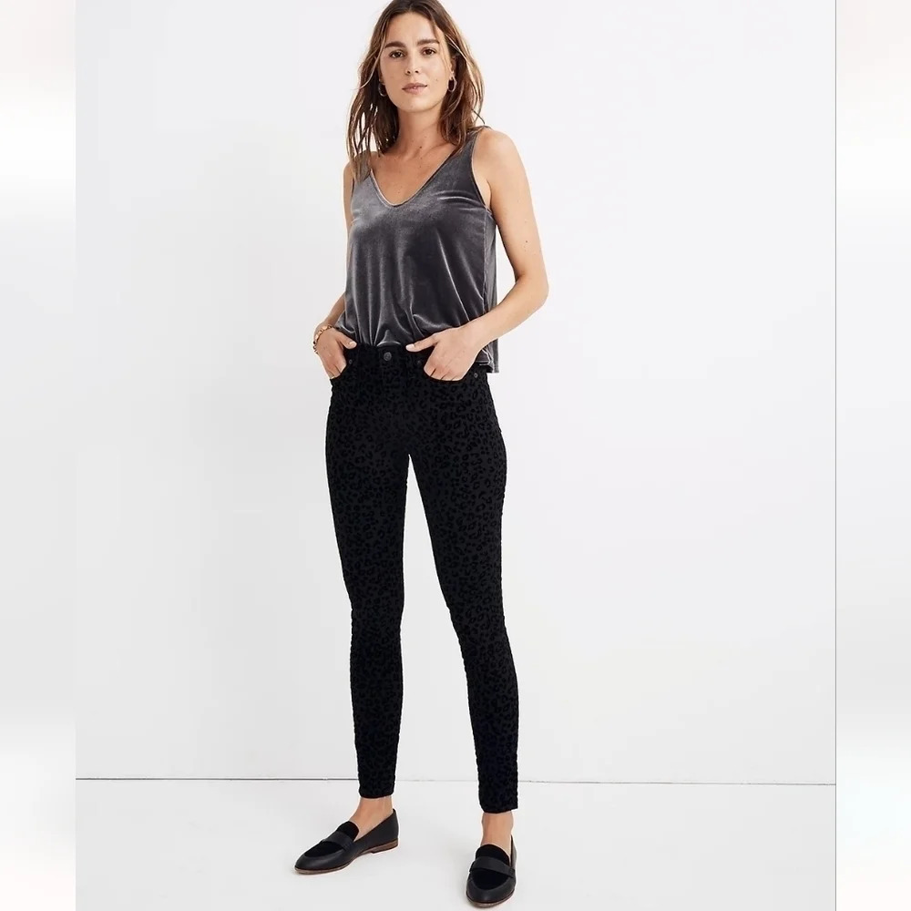 Madewell‎ 9" Mid-Rise Skinny Jeans: Flocked Leopard Edition